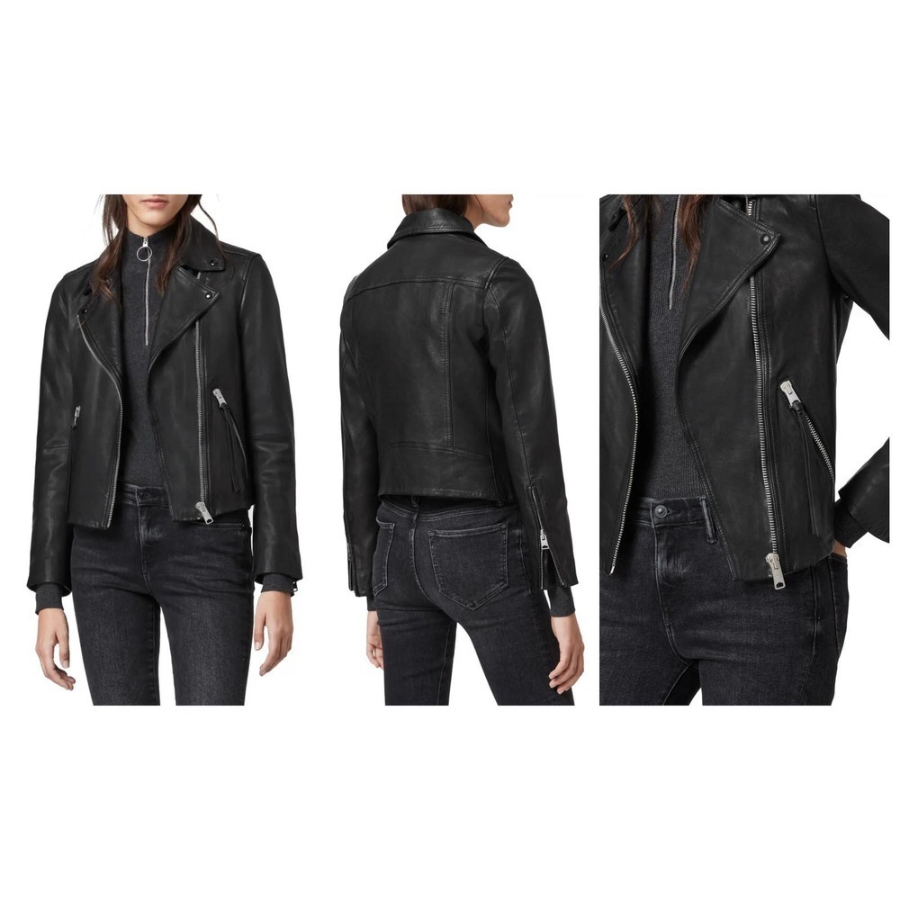 NEW! AllSaints Dalby Leather Biker Jacket (US/8, UK/12)